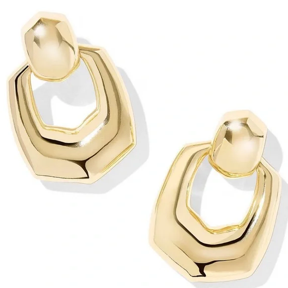 Kendra Scott Kaitlin Open Frame Puffy Drop Earrings - Picture 4 of 4